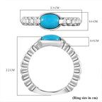 Arizona Sleeping Beauty Turquoise Ring in Platinum Overlay Sterling Silver