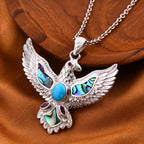 Royal Bali Collection - Ruby and Abalone Shell Pendant in Sterling Silver Silver Wt. 12.59 Gms