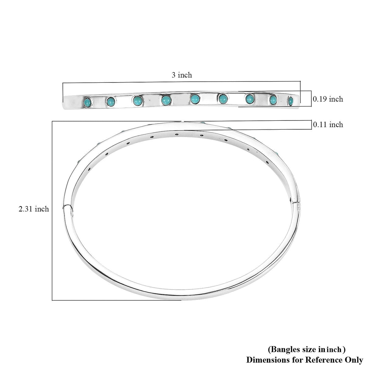 Sleeping Beauty Turquoise Bangle (Size 7.50) 7963594 5
