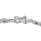 Arizona Sleeping Beauty Turquoise & Multi-Tourmaline Tennis Bracelet (Size - 7) in Rhodium Overlay Sterling Silver 5.12 Ct, Silver Wt. 13.62 Gms