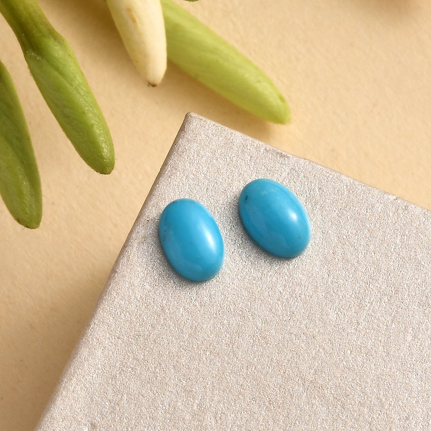 Set of 2 Sleeping Beauty Turquoise Loose Gemstones in Oval Shape (6x4mm) 7932446 1
