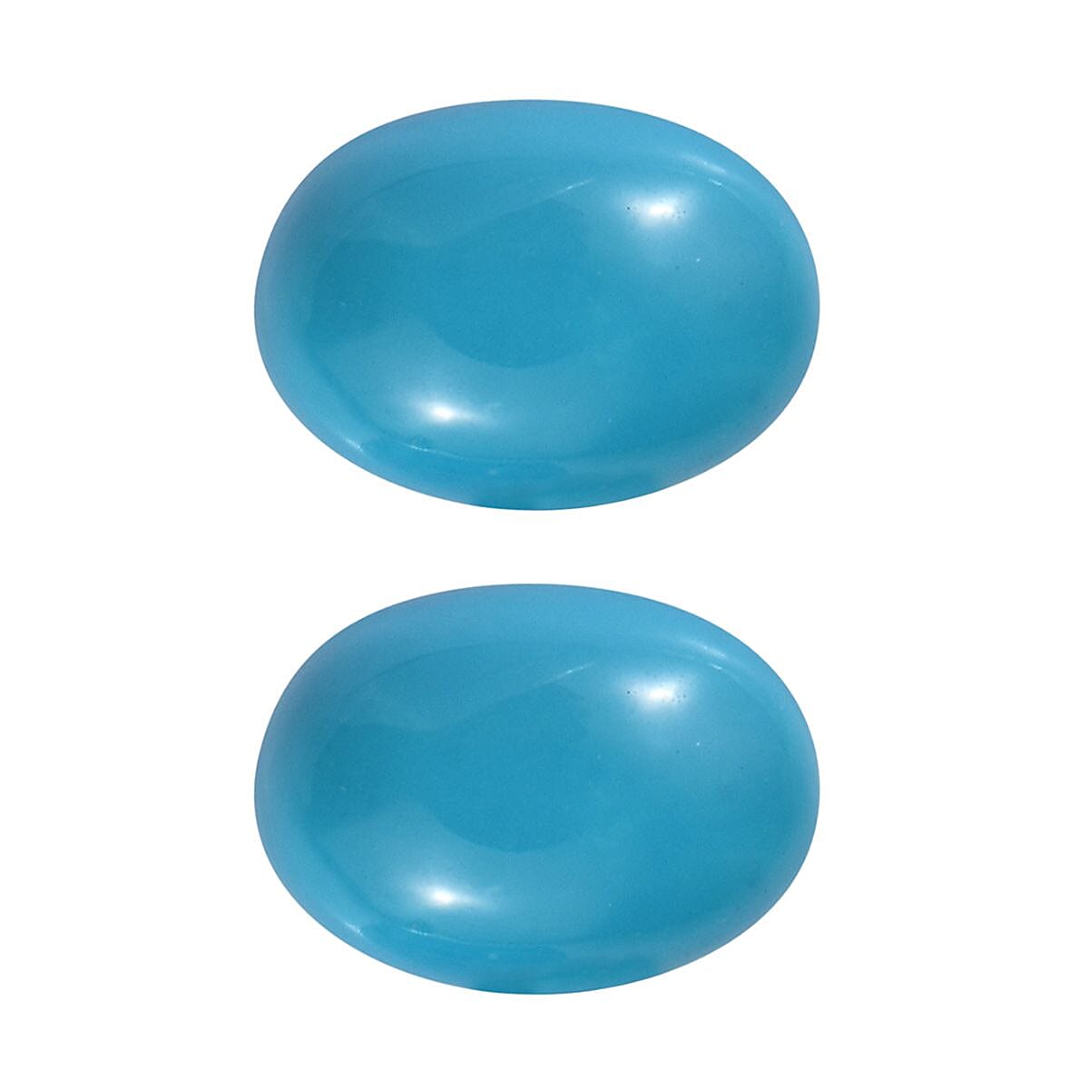 Set of 2 Sleeping Beauty Turquoise Loose Gemstones in Oval Shape (7x5mm) 7932445 0