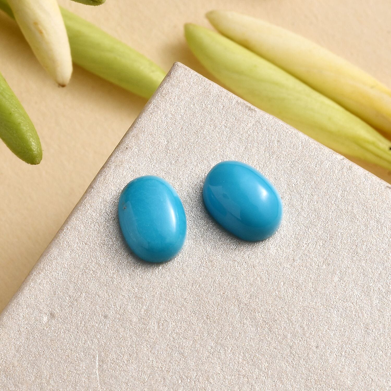 Set of 2 Sleeping Beauty Turquoise Loose Gemstones in Oval Shape (7x5mm) 7932445 2