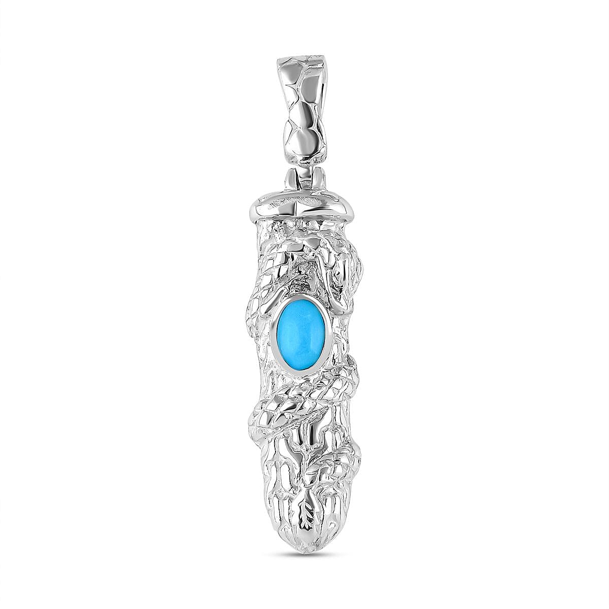 Royal Bali Collection - Handmade Sleeping Beauty Turquoise Pendant Sterling Silver 7923975 0