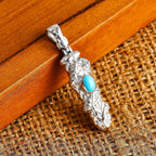 Royal Bali Collection - Handmade Sleeping Beauty Turquoise Pendant Sterling Silver