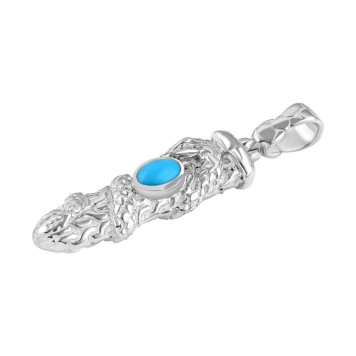 Royal Bali Collection - Handmade Sleeping Beauty Turquoise Pendant Sterling Silver 7923975 3