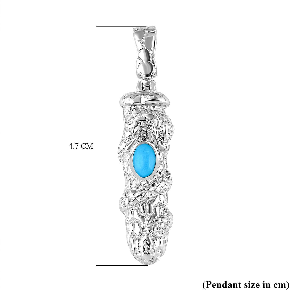 Royal Bali Collection - Handmade Sleeping Beauty Turquoise Pendant Sterling Silver 7923975 5