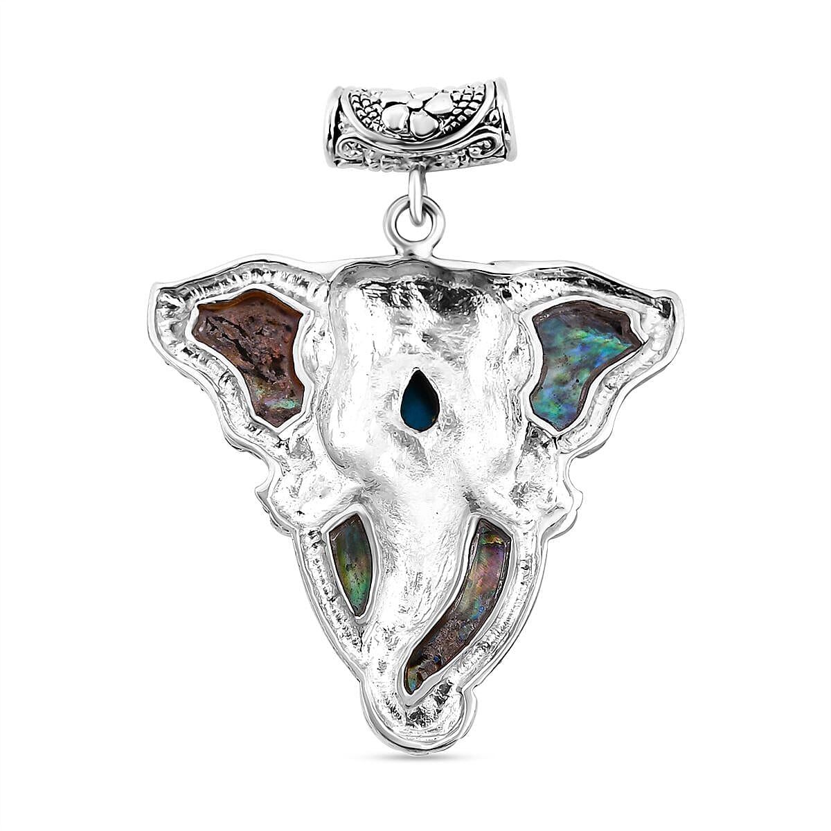 Royal Bali Collection - Sleeping Beauty Turquoise Elephant Pendant in Sterling Silver 7748218 4