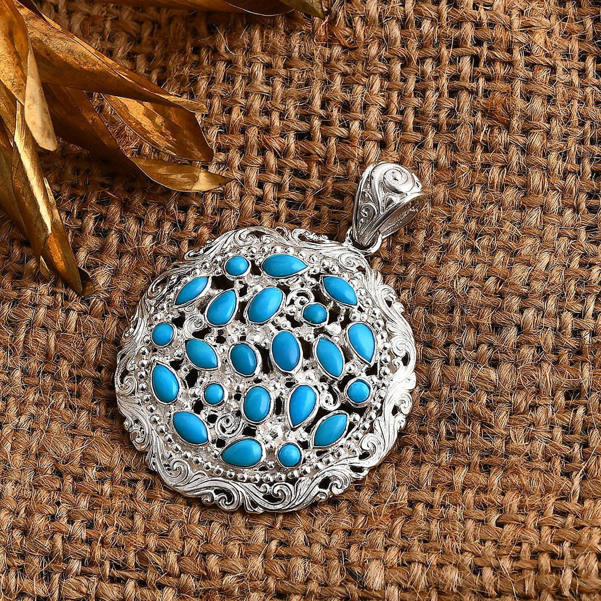 Royal Bali Collection Sleeping Beauty Turquoise Pendant Sterling Silver 3.20 Ct. 8055563 1
