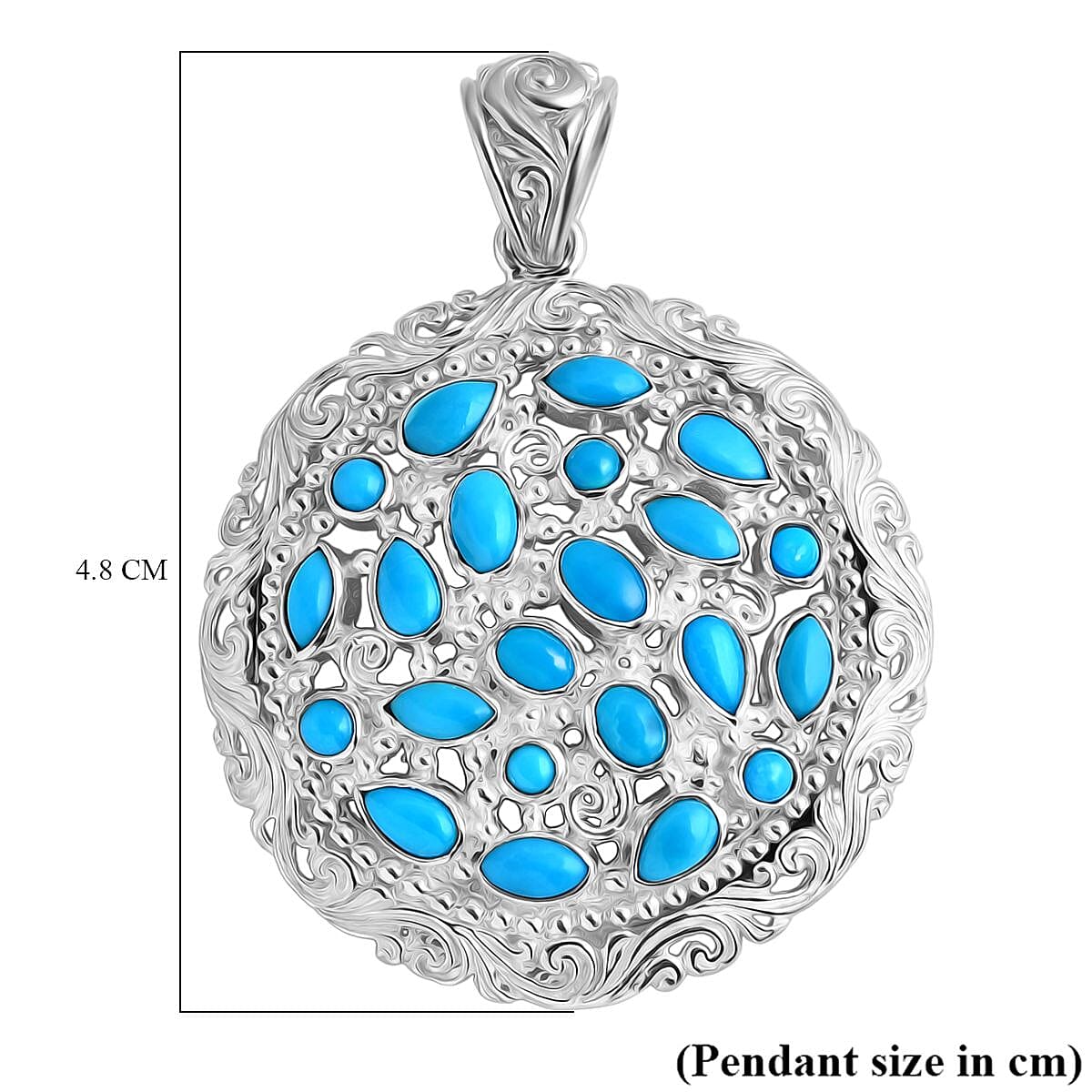 Royal Bali Collection Sleeping Beauty Turquoise Pendant Sterling Silver 3.20 Ct. 8055563 5