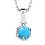 Sleeping Beauty Turquoise Sterling Silver Pendant with Chain (Size 20) 1.16 Ct.