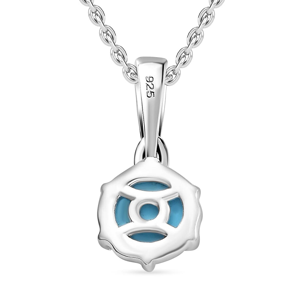 Sleeping Beauty Turquoise Sterling Silver Pendant with Chain (Size 20) 1.16 Ct.