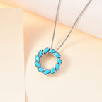 Arizona Sleeping Beauty Turquoise Pendant with Chain (Size 20) in Platinum Overlay Sterling Silver, Silver Wt. 5.30 Gms