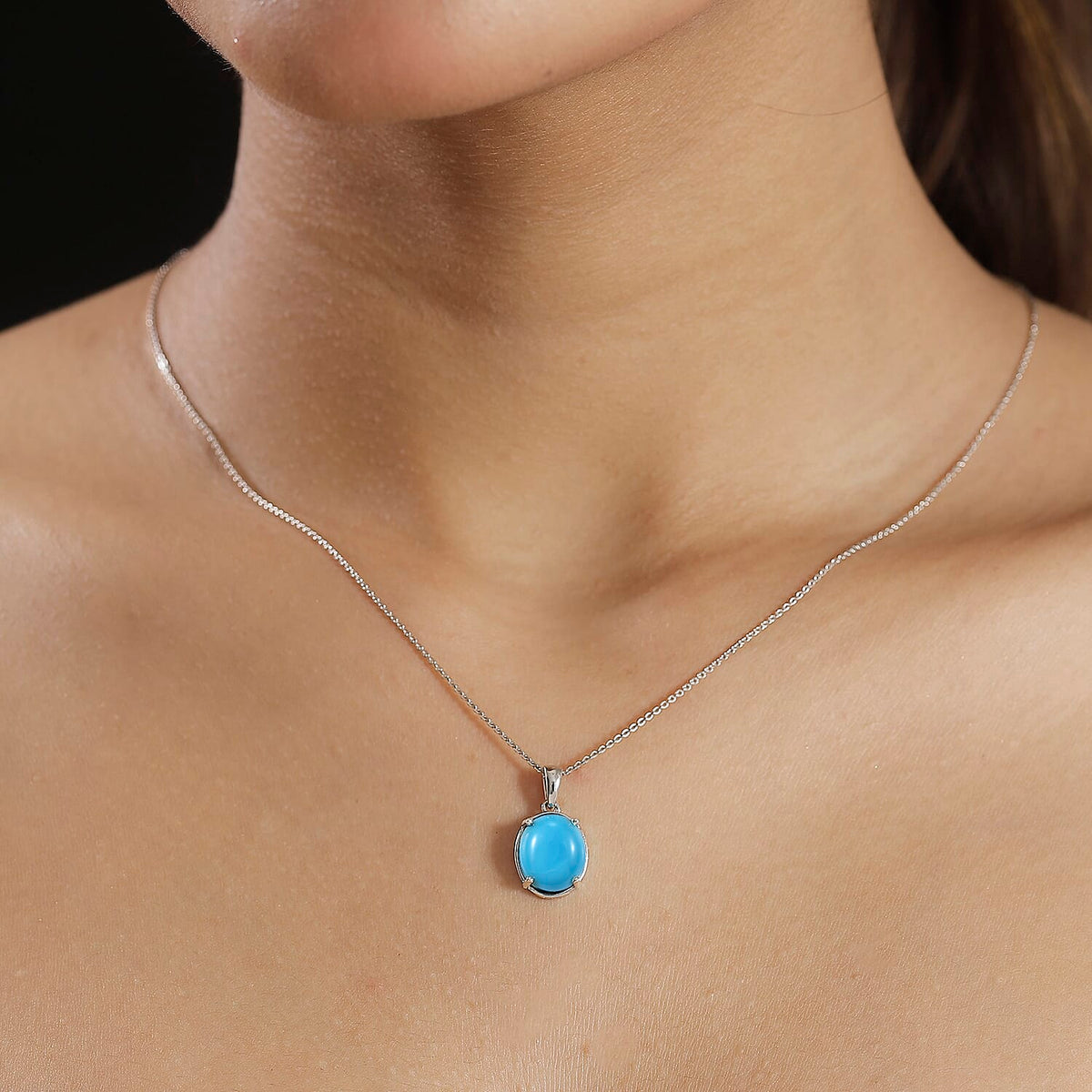 Sleeping Beauty Turquoise Pendant with 24inch Chain 4325124 3