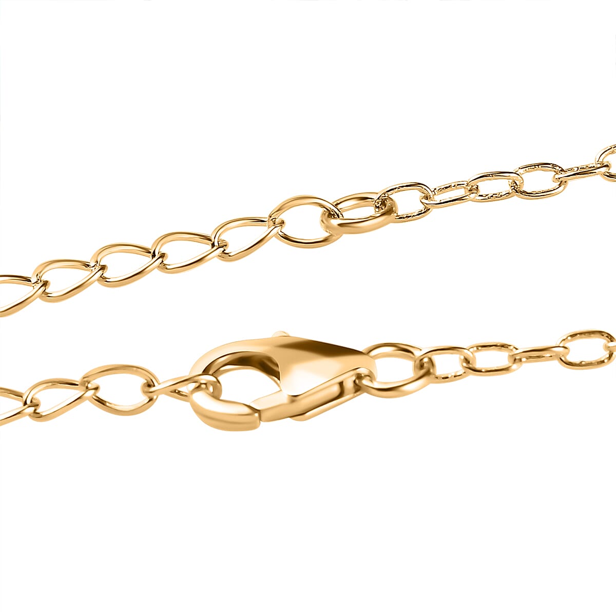 Sleeping Beauty Turquoise Pendant with Paper Clip Chain (Size 20) in 18K Vermeil Yellow Gold Plated Sterling Silver 4165645 6