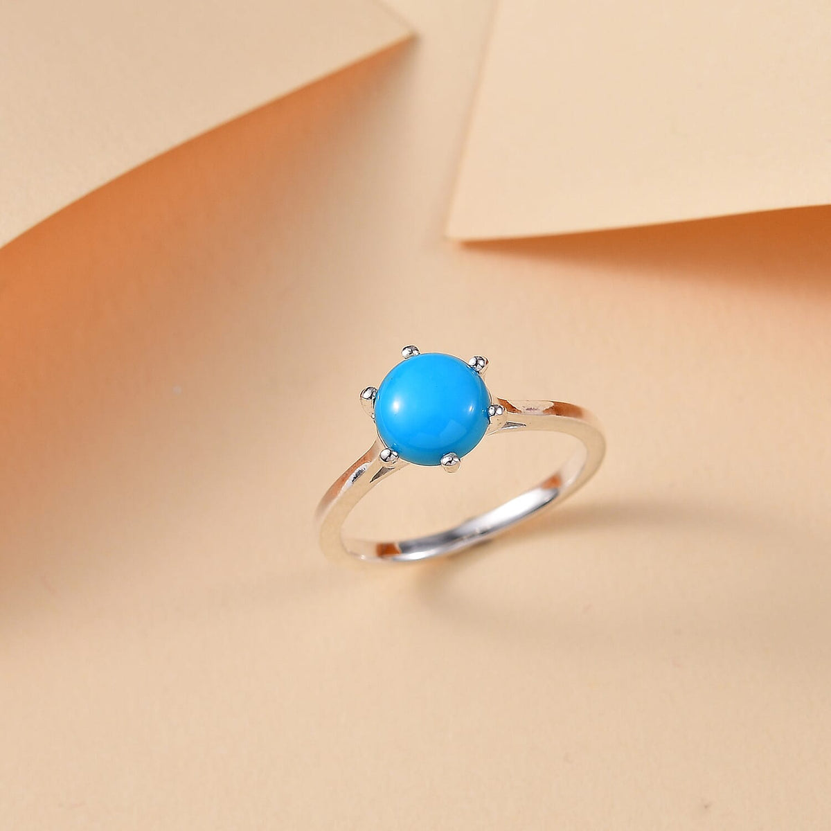 Sleeping Beauty Turquoise Solitaire Ring in Sterling Silver 7971460 2