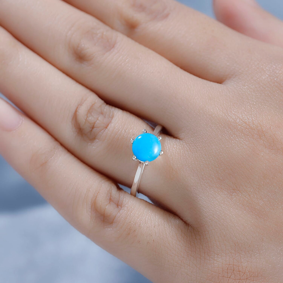 Sleeping Beauty Turquoise Solitaire Ring in Sterling Silver 7971460 3