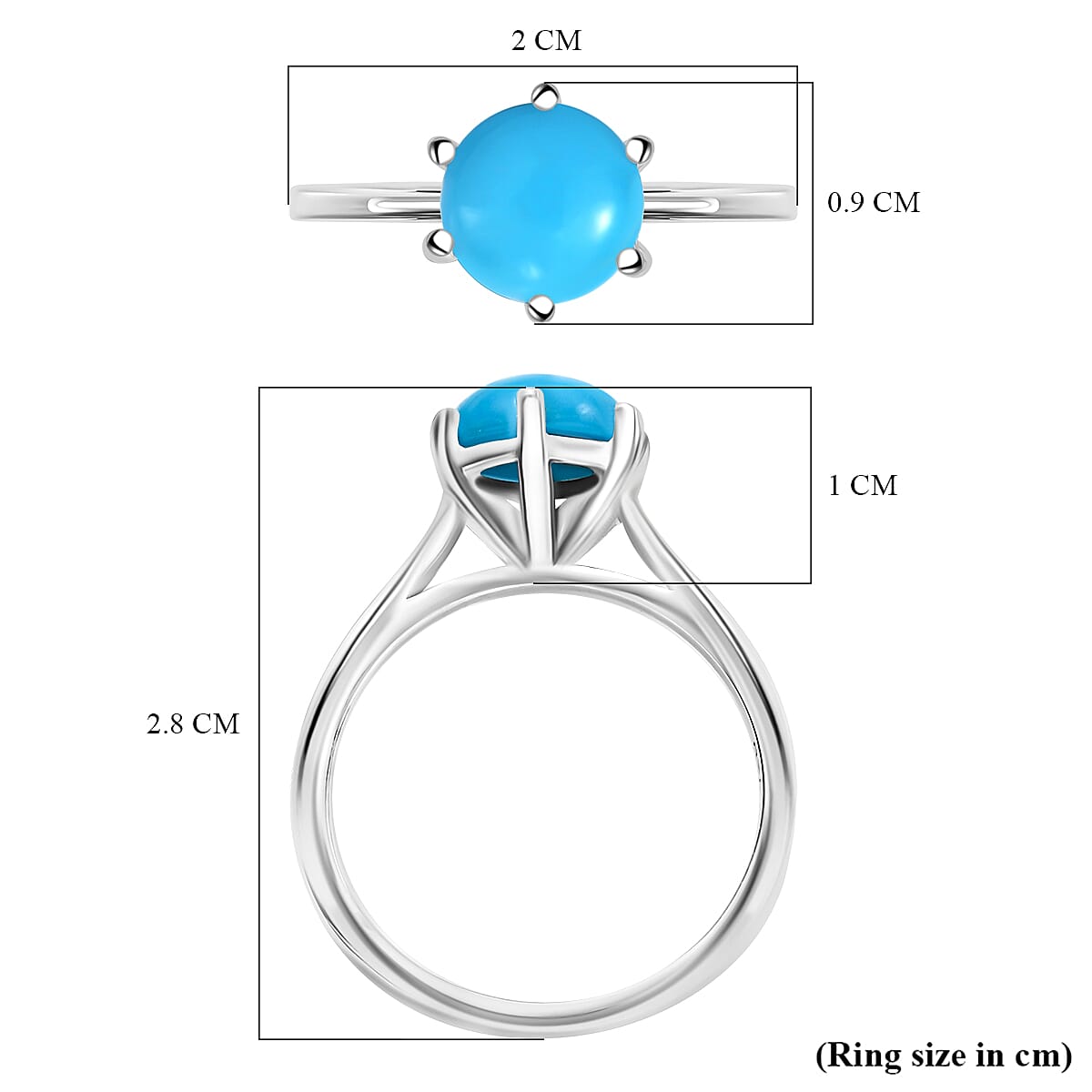 Sleeping Beauty Turquoise Solitaire Ring in Sterling Silver 7971460 6