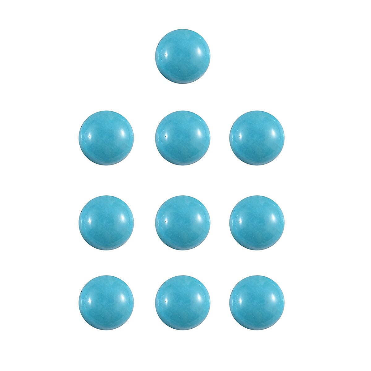 Set of 10 Sleeping Beauty Turquoise Loose Gemstones in Round Shape (3mm) 7932448 0