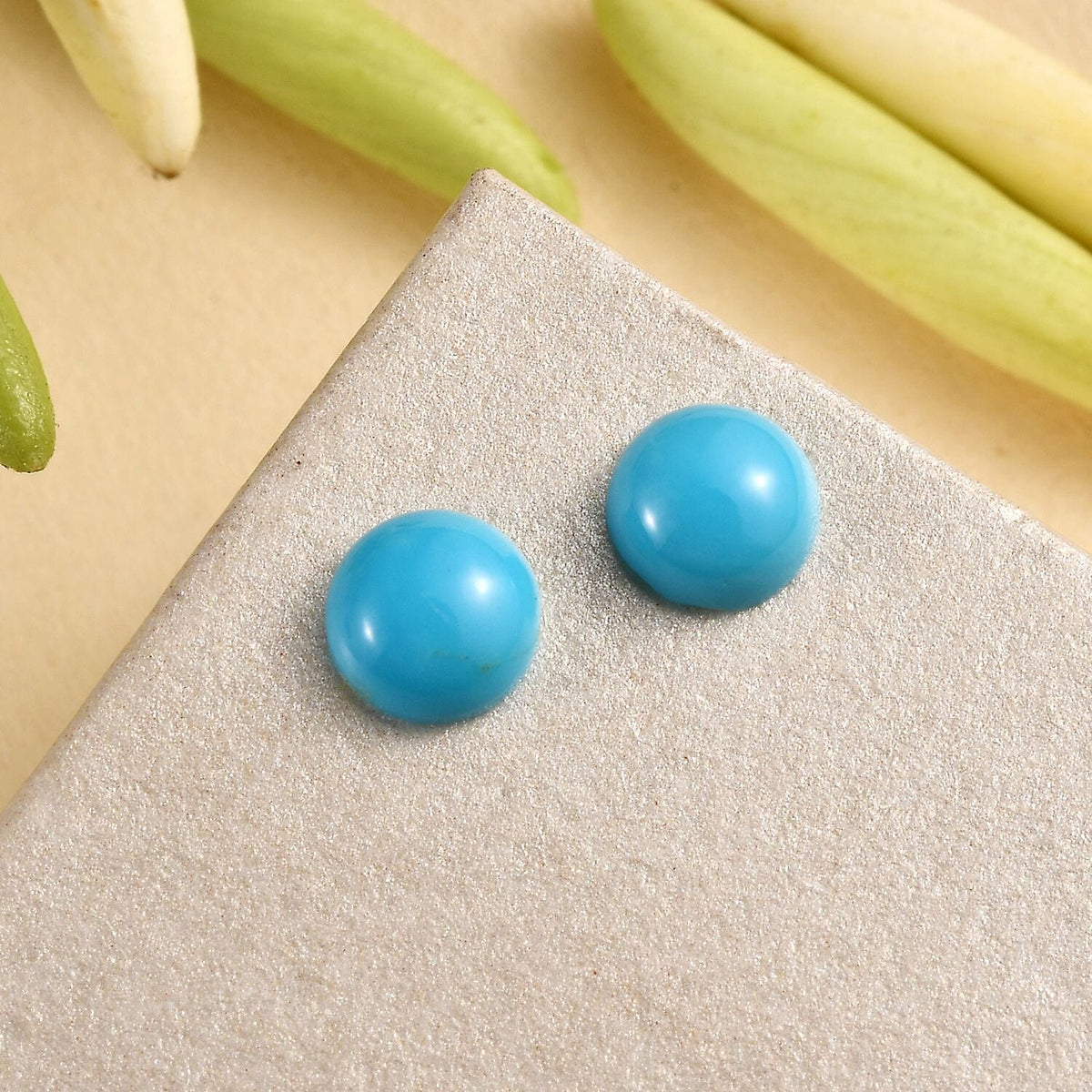 Set of 2 Sleeping Beauty Turquoise Loose Gemstones in Round Shape (5mm) 7932447 2
