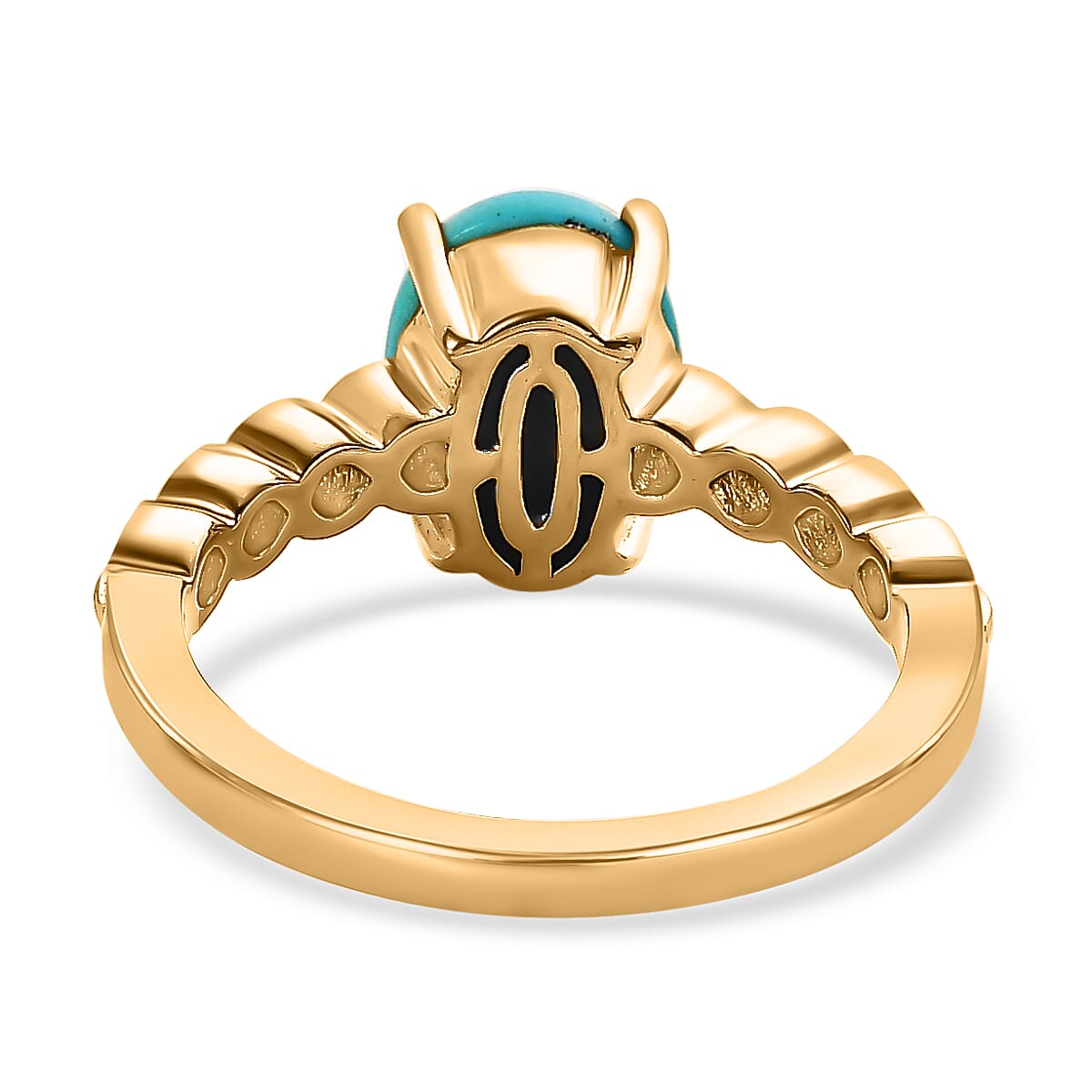 Arizona Sleeping Beauty Turquoise Solitaire Ring in 18K Yellow Gold Vermeil Sterling Silver 1.38 Ct. 7513855 4