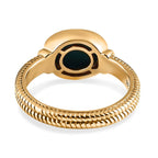 Arizona Sleeping Beauty Turquoise Solitaire Ring in 18K Yellow Gold Vermeil Plated Sterling Silver 1.72 Ct.