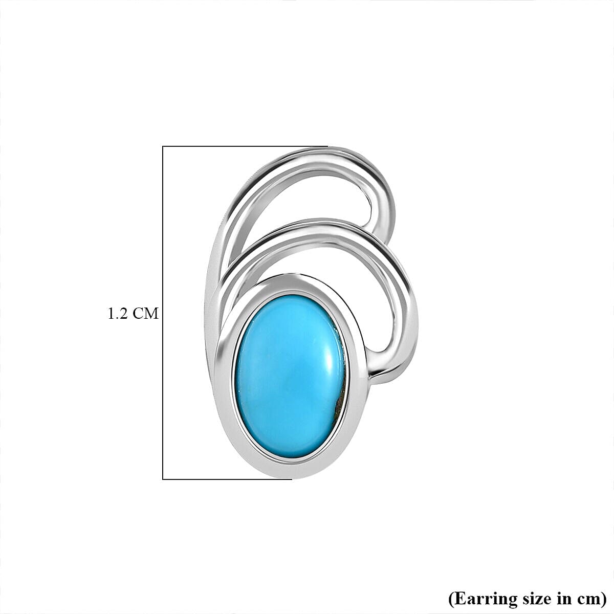 Tucson Special- Arizona Sleeping Beauty Turquoise Ribbon Earrings (with Push Back) in Platinum Overlay Sterling Silver 7337135 5