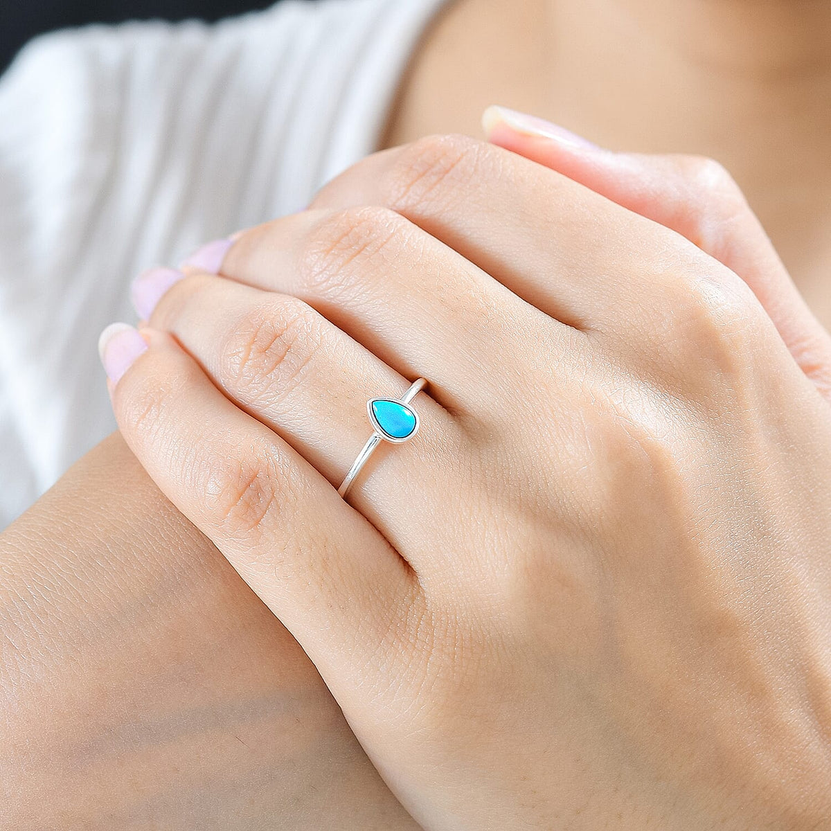 Arizona Sleeping Beauty Turquoise Solitaire Ring in Sterling Silver 7580698 2