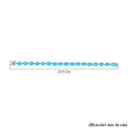 Sleeping Beauty Turquoise Tennis Bracelet (Size - 7.5) in Rhodium Overlay Sterling Silver 17.06 Ct
