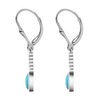 Arizona Sleeping Beauty Turquoise & Natural Zircon Dangle Earrings in Platinum Overlay Sterling Silver