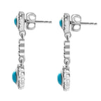 Arizona Sleeping Beauty Turquoise and Natural Zircon Dangle Earrings in Platinum Overlay Sterling Silver 2.42 Ct