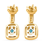 Arizona Sleeping Beauty Turquoise & Natural Zircon Earrings in 18k Gold Vermeil Sterling Silver 1.28 Ct.