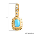 Arizona Sleeping Beauty Turquoise & Natural Zircon Earrings in 18k Gold Vermeil Sterling Silver 1.28 Ct.