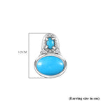 Arizona Sleeping Beauty Turquoise & Natural Zircon Stud Earrings in Platinum Overlay Sterling Silver 1.95 Ct
