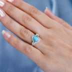 Arizona Sleeping Beauty Turquoise, Natural Zircon & Zambian Emerald Ring in Platinum Overlay Sterling Silver 1.45 Ct