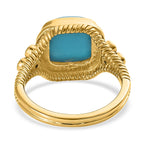 Arizona Sleeping Beauty Turquoise & Zambian Emerald Ring in 18K Yellow Gold Vermeil Plated Sterling Silver 2.94 Ct.
