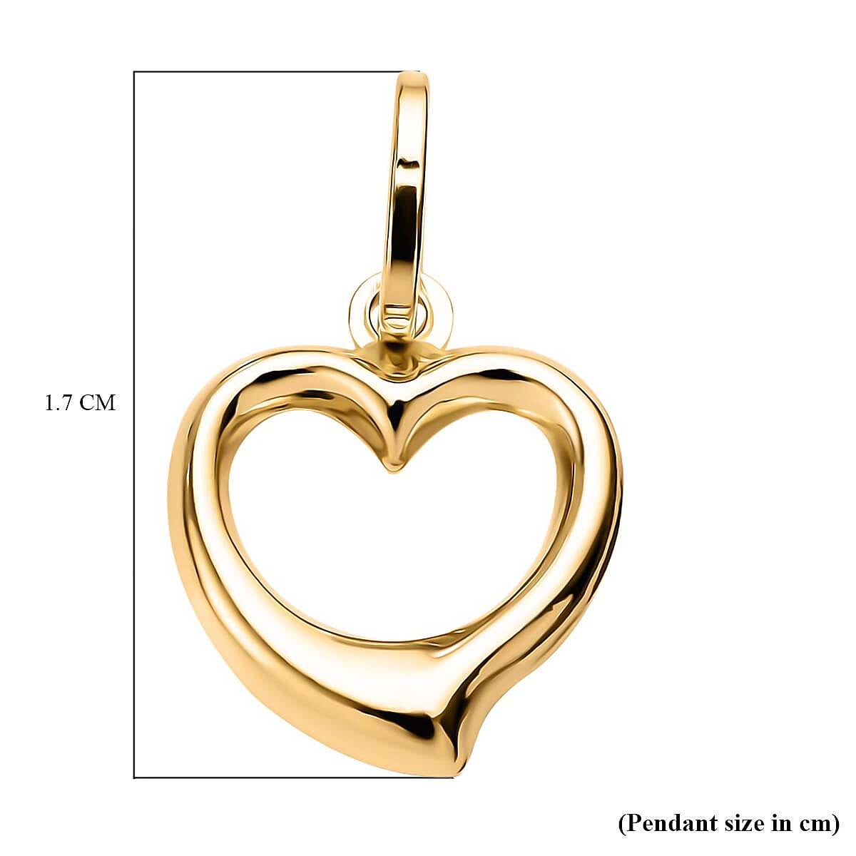 Small Open Heart Pendant in 9K Yellow Gold 3593025 4