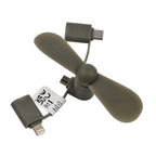 Set of 3 Smartphone Fan - White, Blue - Grey