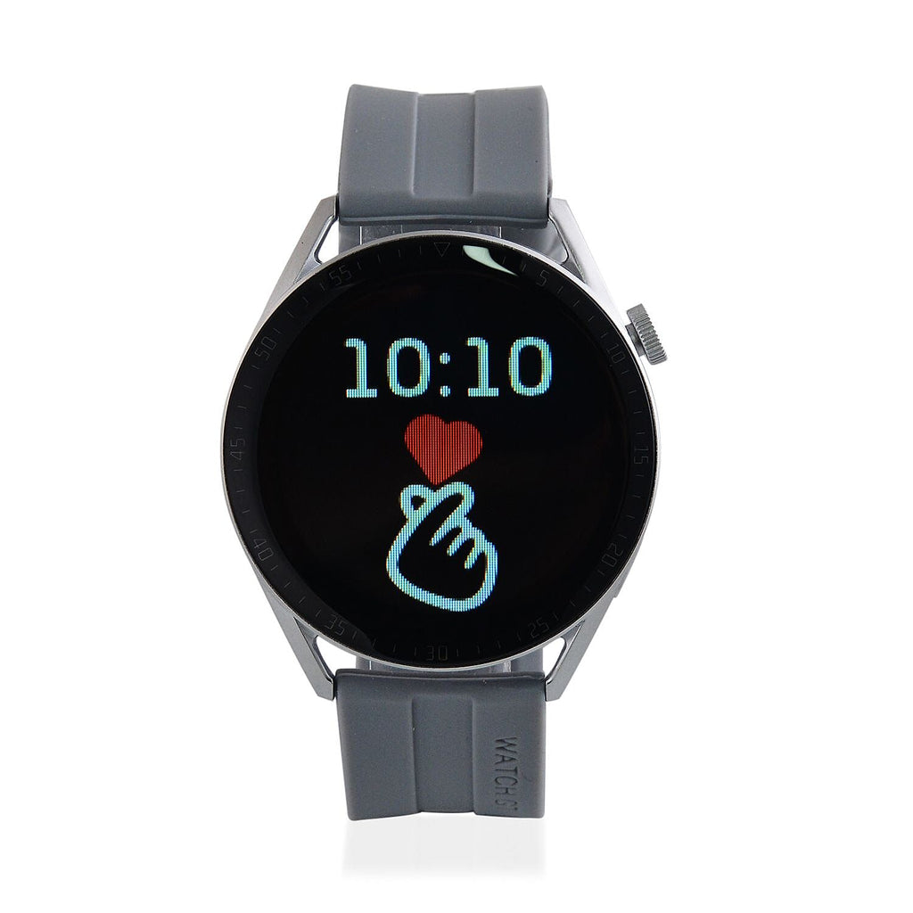 Smart Watch with Hryfine App - Bluetooth, Multi Dial Health Monitor with Heart Rate, Blood Pressure, Blood Oxygen, Sleep Monitor, Steps (supports Apple iOS 10, Android 6.0 or Above) - Grey