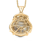 Closeout Deal - Smoked Topaz Swarovski Crystal Pendant with Chain (Size 20) in Yellow Gold Tone 29.50 Ct.