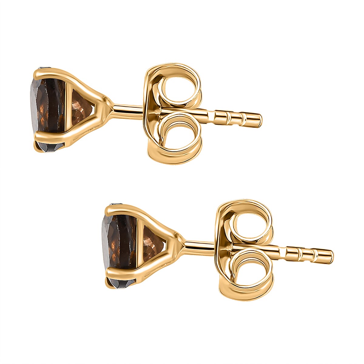 Smoky Quartz 2 Stone Earrings in 18K Vermeil YG Plated Sterling Silver 7509196 4
