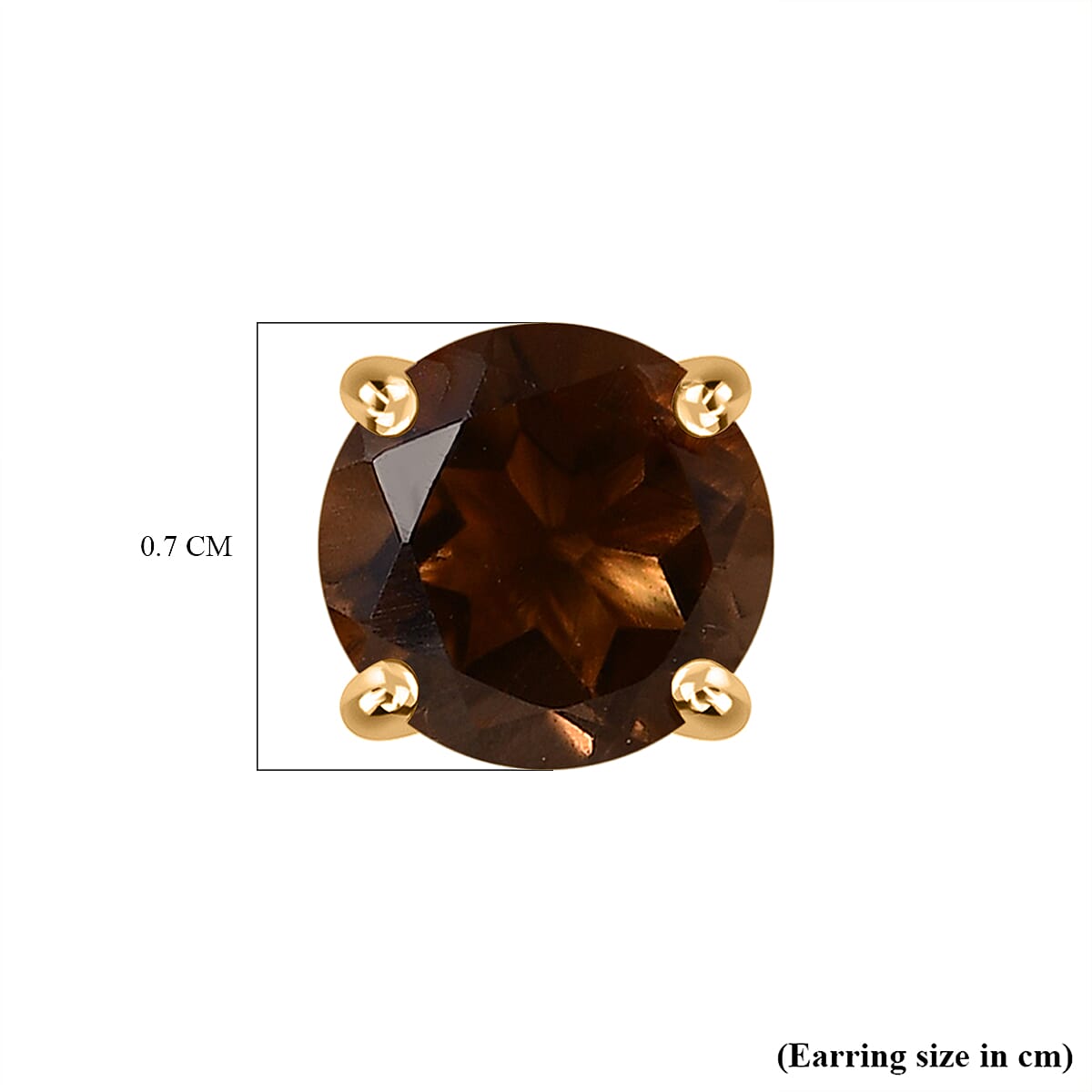 Smoky Quartz 2 Stone Earrings in 18K Vermeil YG Plated Sterling Silver 7509196 5