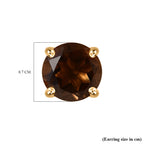 Smoky Quartz 2 Stone Earrings in 18K Vermeil YG Plated Sterling Silver