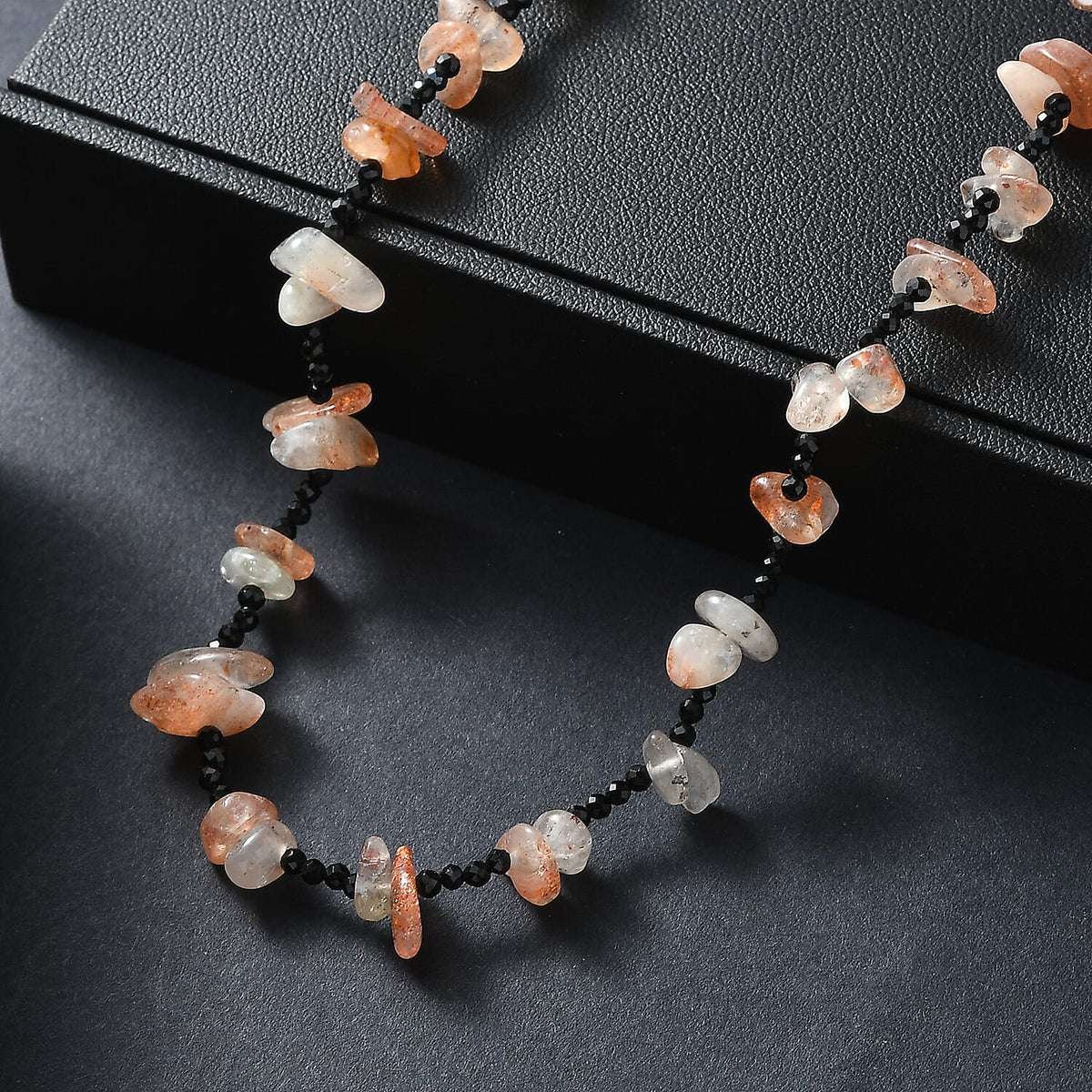 Smoky Quartz &amp; Black Spinel Stone Necklace (Size 36) 280.00 Ct. 8287803 2