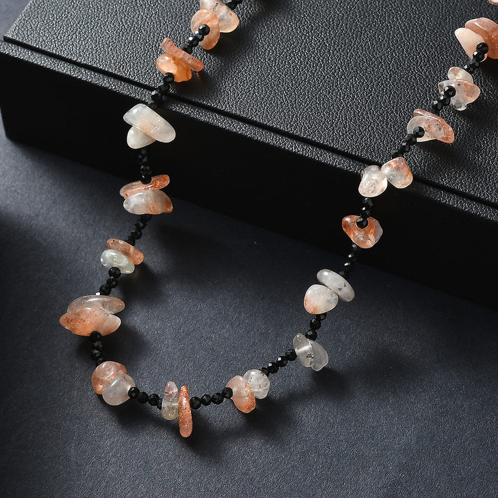 Sunstone &amp; Black Spinel Stone Necklace (Size 36) 280.00 Ct. 8287803 2