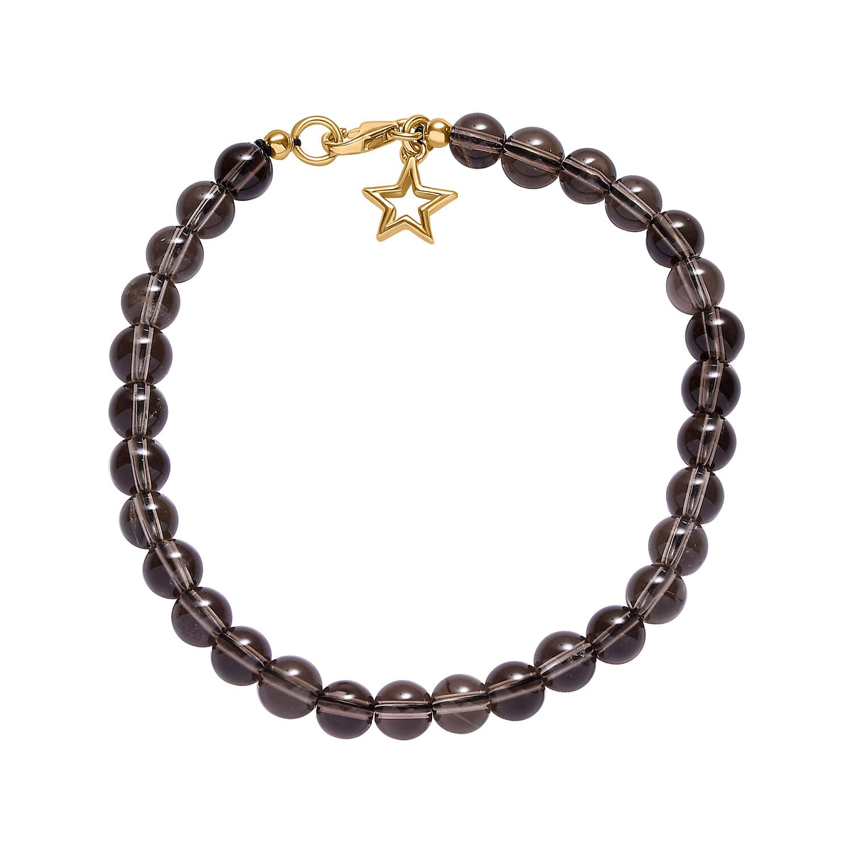 Smoky Quartz  Bracelet (Size - 7.5) in 18K Vermeil Yellow Gold Plated Rhodium Overlay Sterling Silver 45.0 Ct. 7955893 0