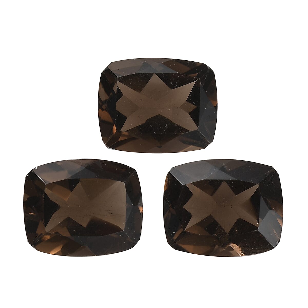 Set of 3 Smoky Quartz Loose Gemstones in Cushion Shape (10x8mm) 7827498 0