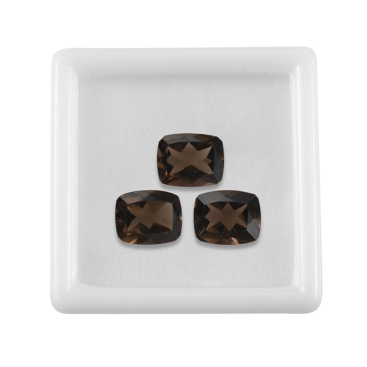 Set of 3 Smoky Quartz Loose Gemstones in Cushion Shape (10x8mm) 7827498 4