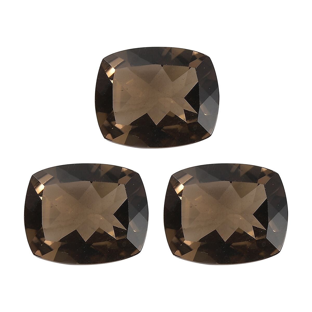 Set of 3 Smoky Quartz Loose Gemstones in Cushion Shape (11x9mm) 7851470 0