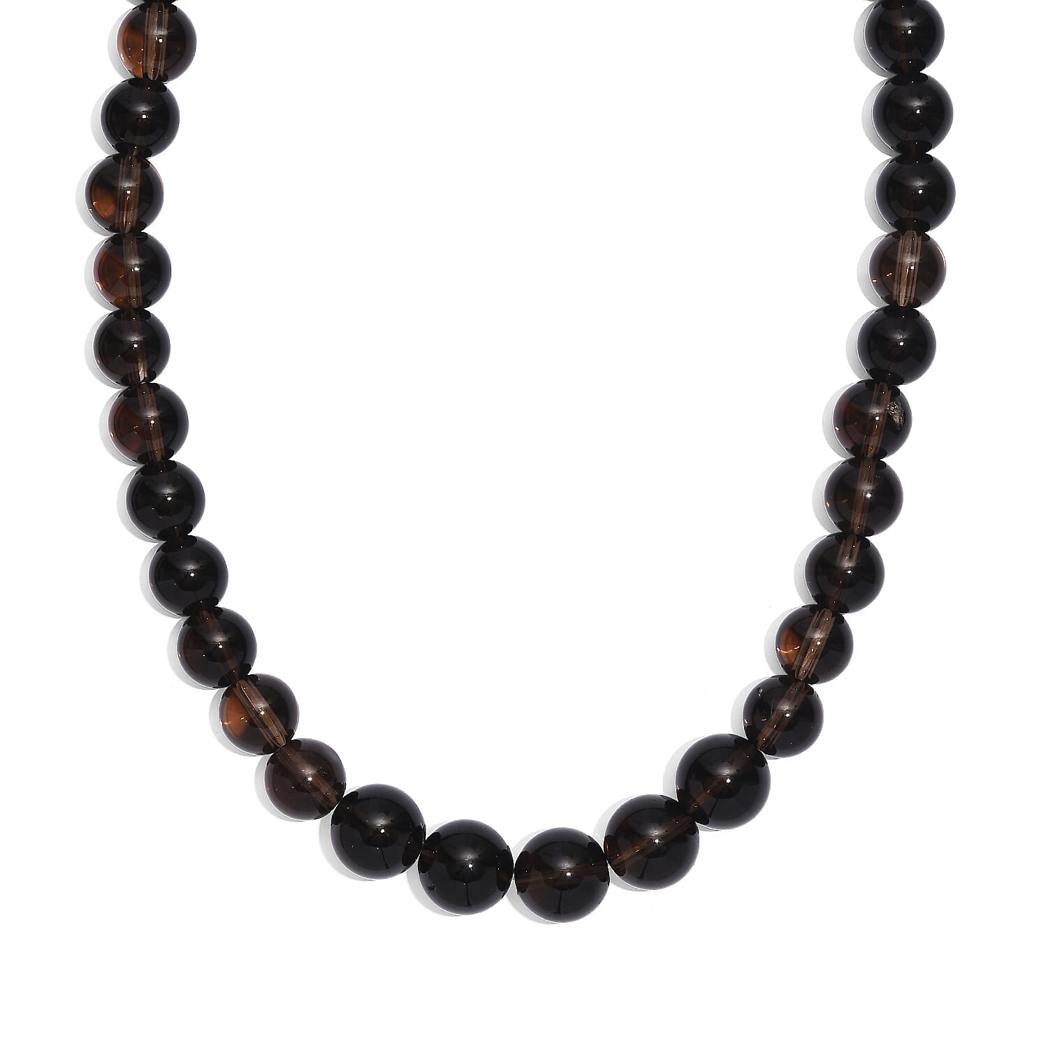 Supreme Brazilian Smoky Quartz Necklace (Size - 20-2 Ext) with Lobster Clasp in Rhodium Overlay Sterling Silver 360.00 Ct. 8163930 0